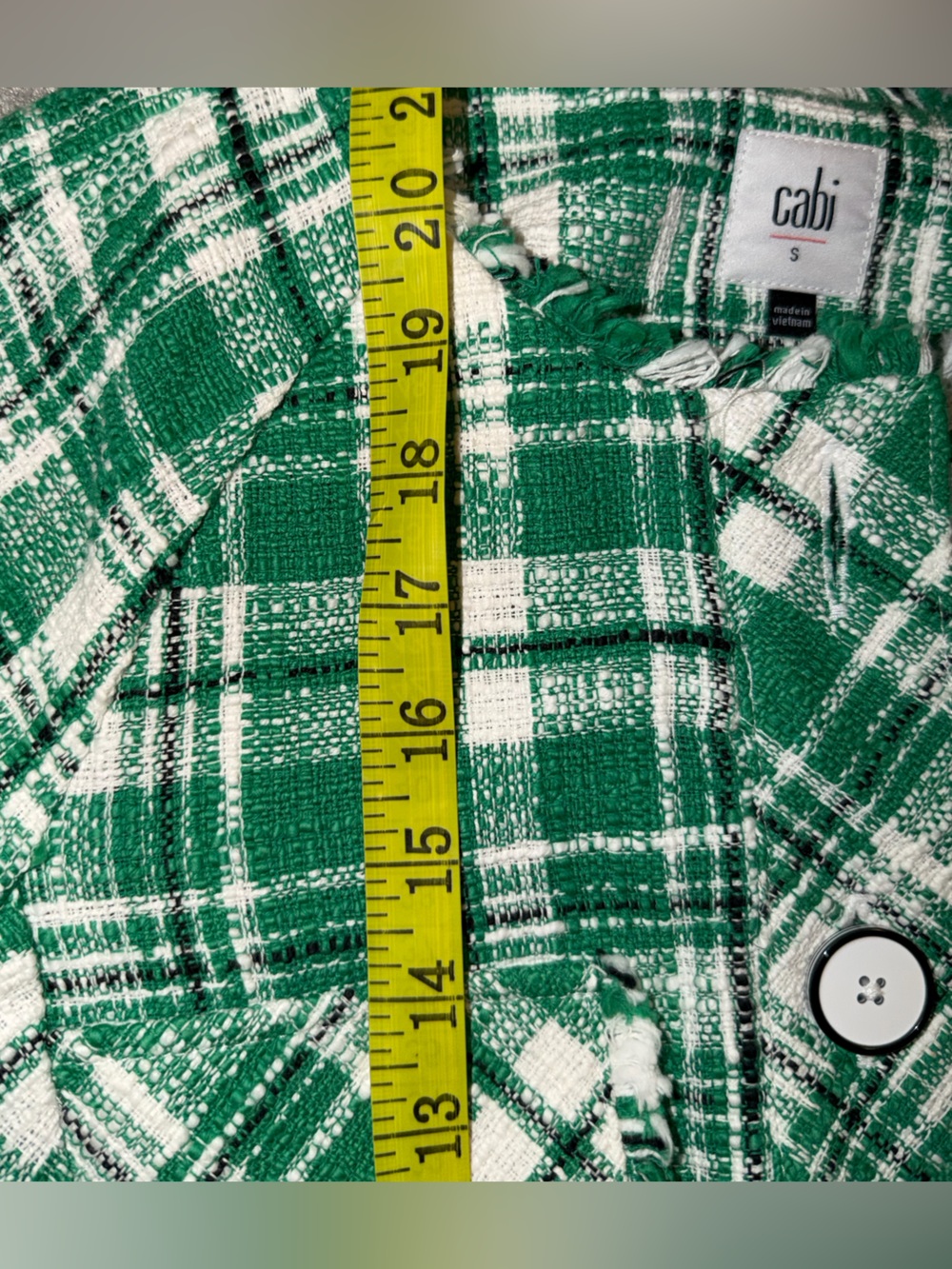 Nwot Cabi kelly green tweed Library Jacket small shabby chic academia preppy - Picture 7 of 8